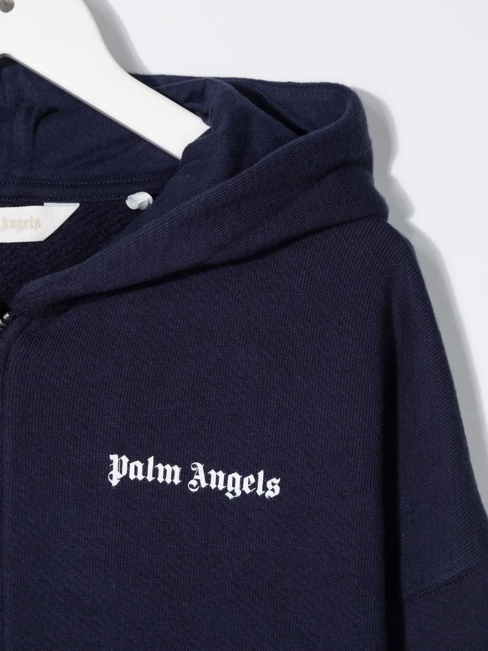 Shop Palm Angels Logo-print Hoodie In Blue