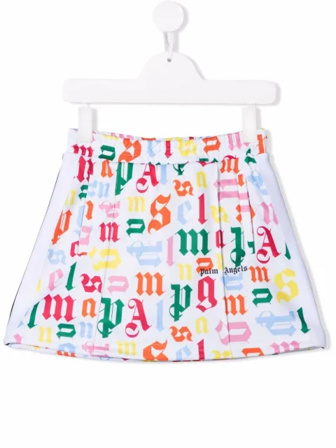 Palm Angels Kids monogram track skirt