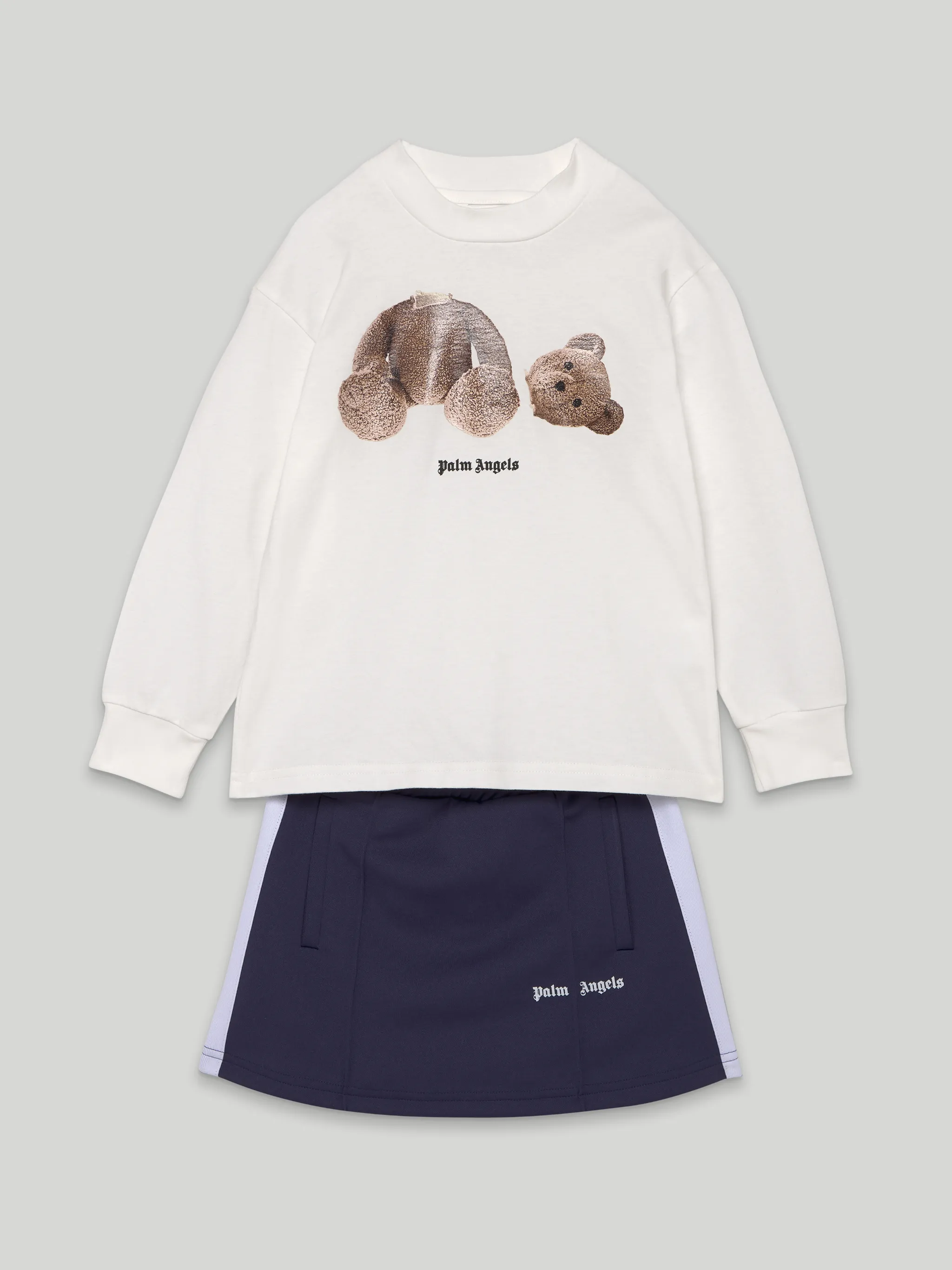 logo-print cotton track skirt