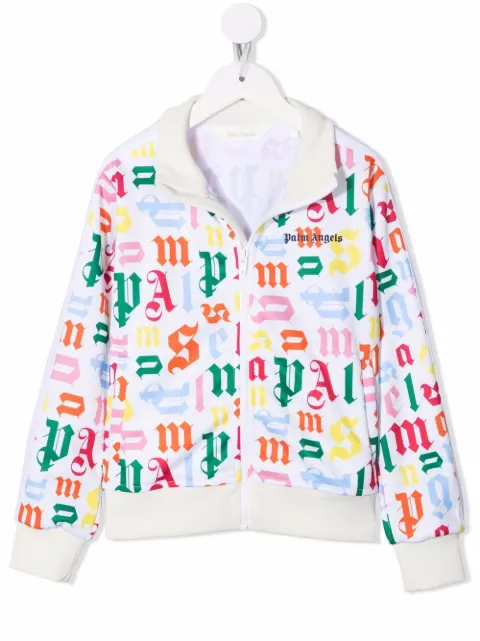 Palm Angels Kids monogram-print track jacket