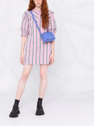 floral striped seersucker dress展示图