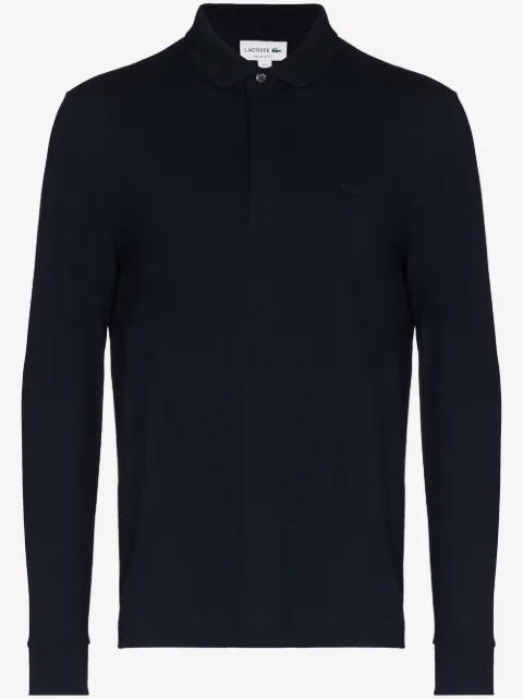 Lacoste logo-embroidered long-sleeve polo shirt