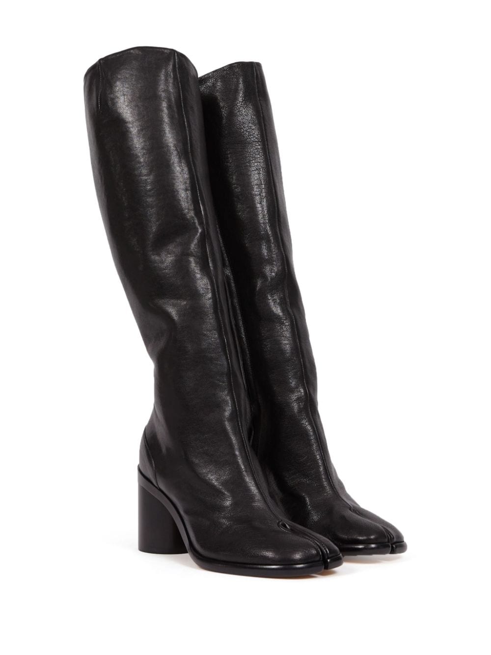 Shop Maison Margiela Tabi 80mm Knee-high Boots In Black