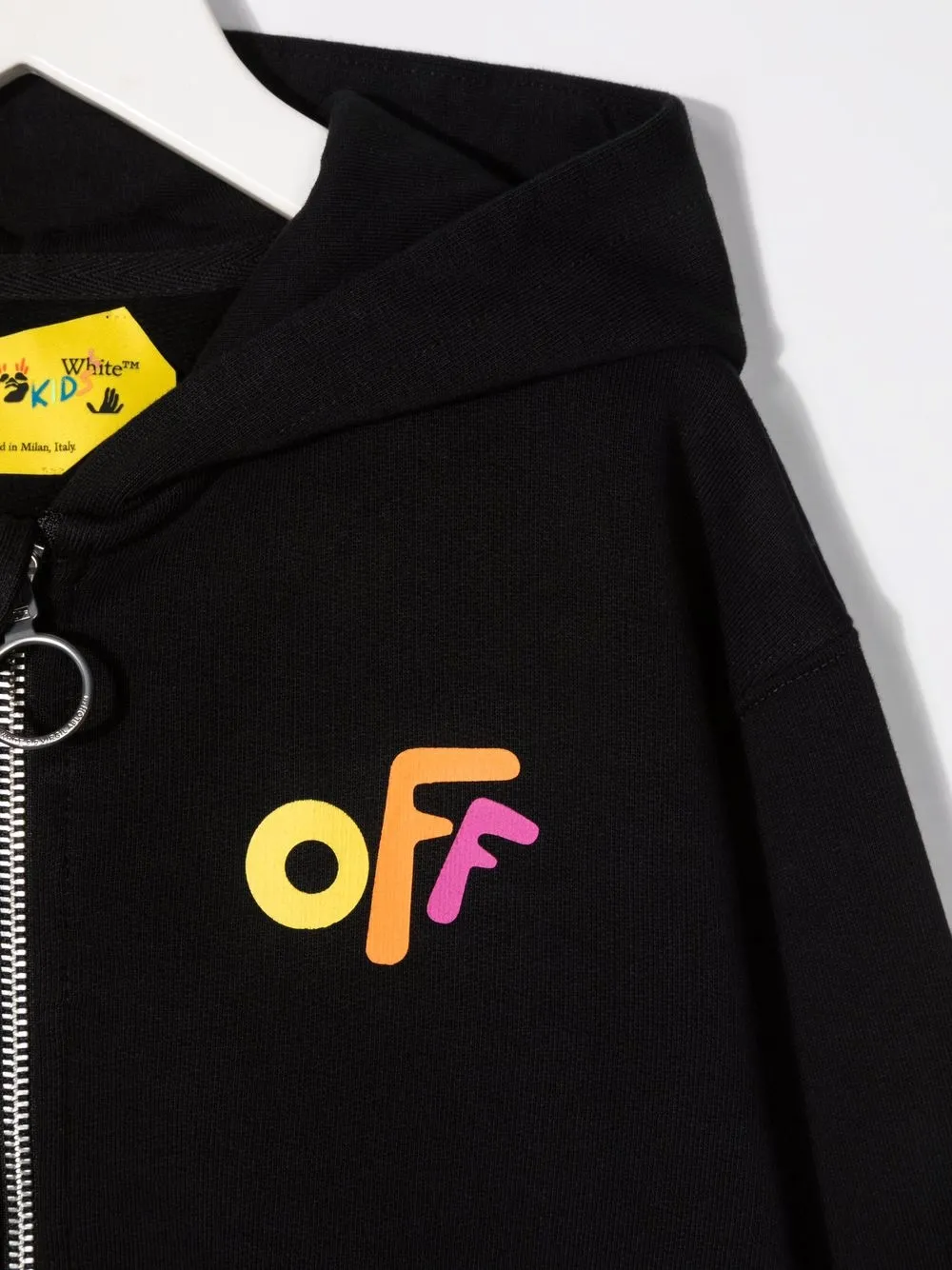  Off White Kids Kapuzenjacke Mit Logo Print   Schwarz 