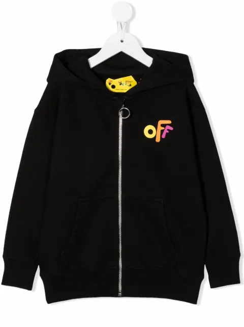 Off-White Kids "Moletom com capuz, zíper e estampa de logo"