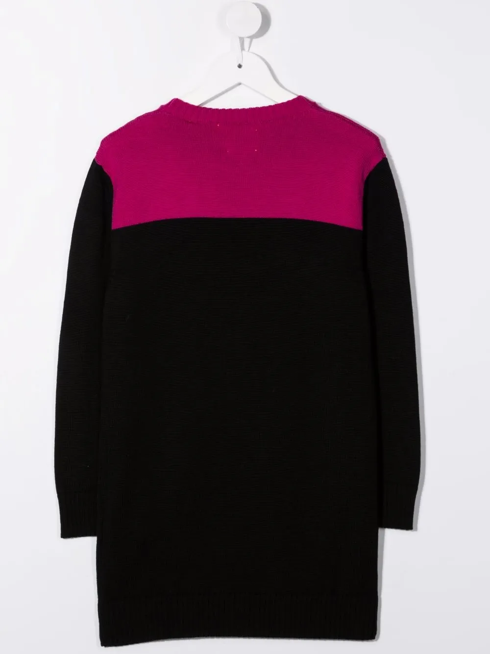 Off-white Kids' Colorblock Tassel Sweater Dress In Black