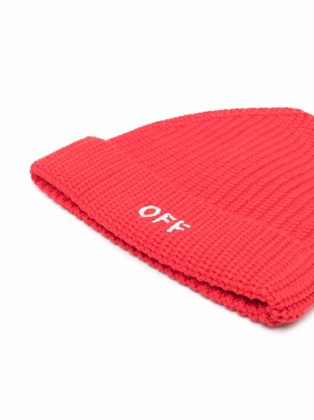 Off-White Kids Geribbelde muts - Rood