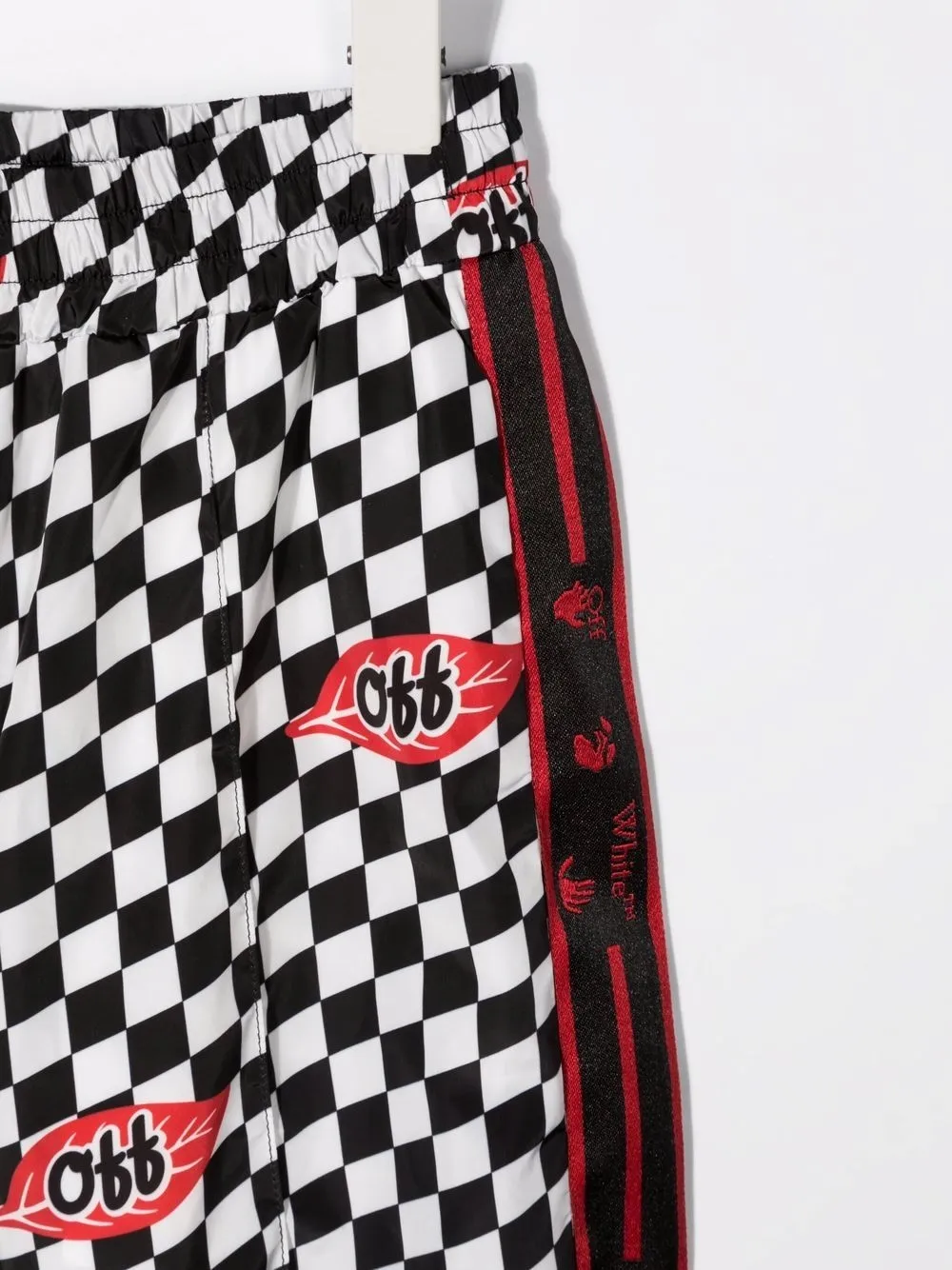 Off-white Check-print Track Trousers In Black