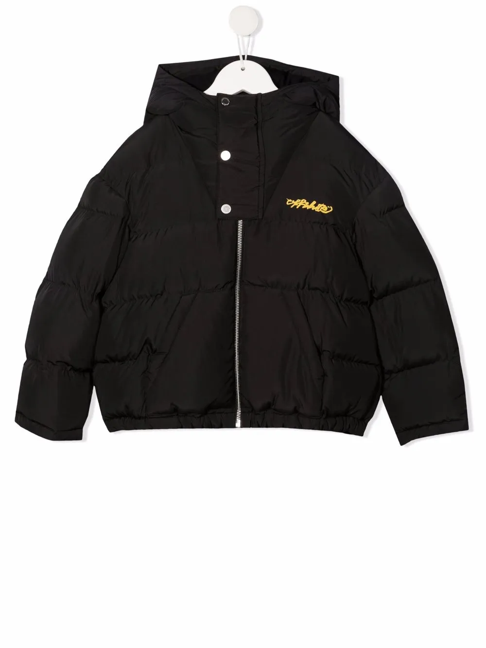 

Off-White Kids chamarra capitonada con logo - Negro