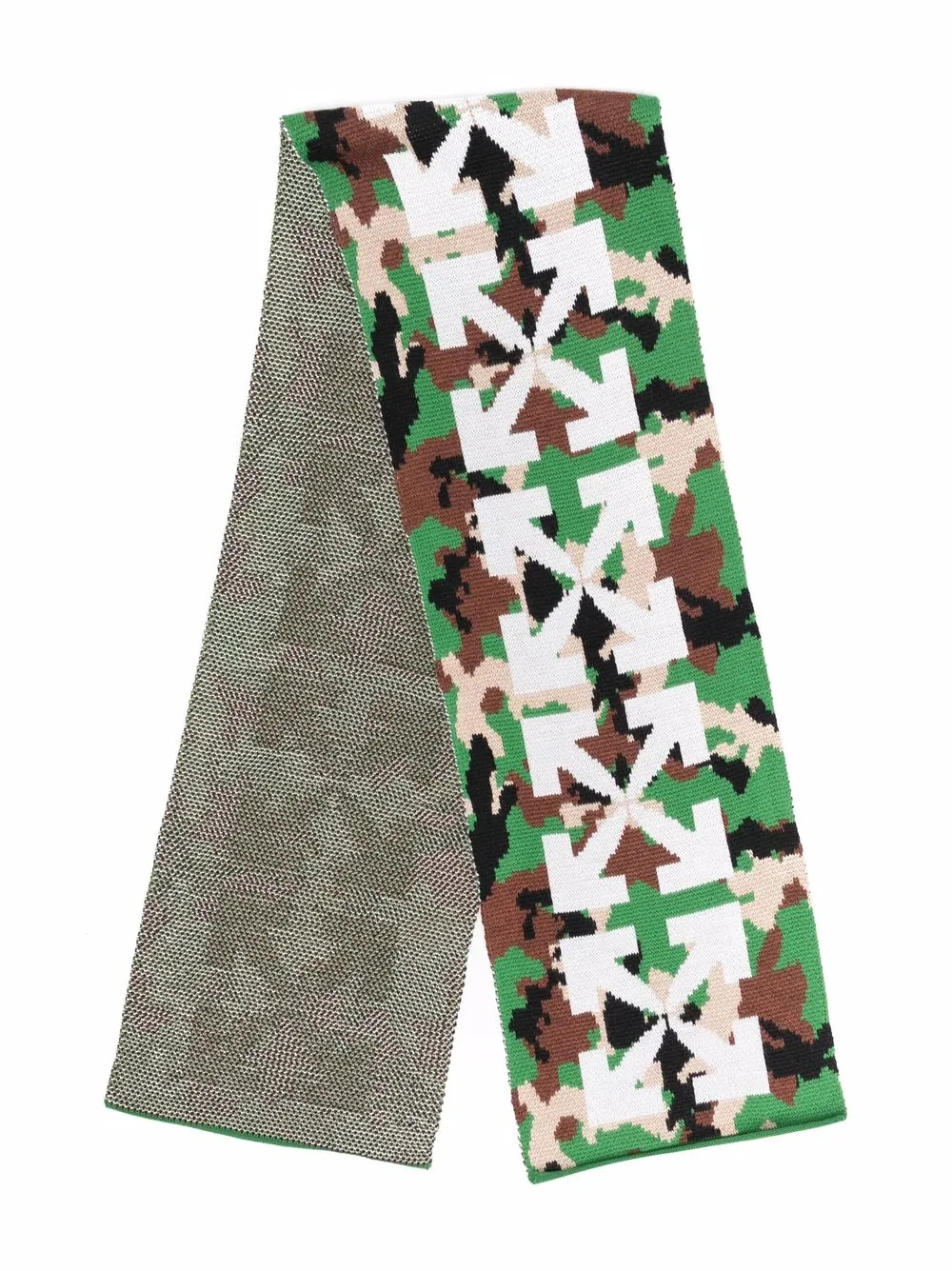 

Off-White Kids Arrows-motif camouflage-pattern scarf - Green