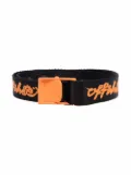 Off-White Kids Script logo-print buckled belt - Black
