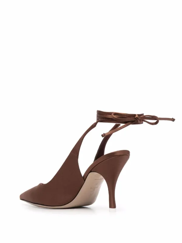 The Attico brown Venus 90mm ankle-tie 