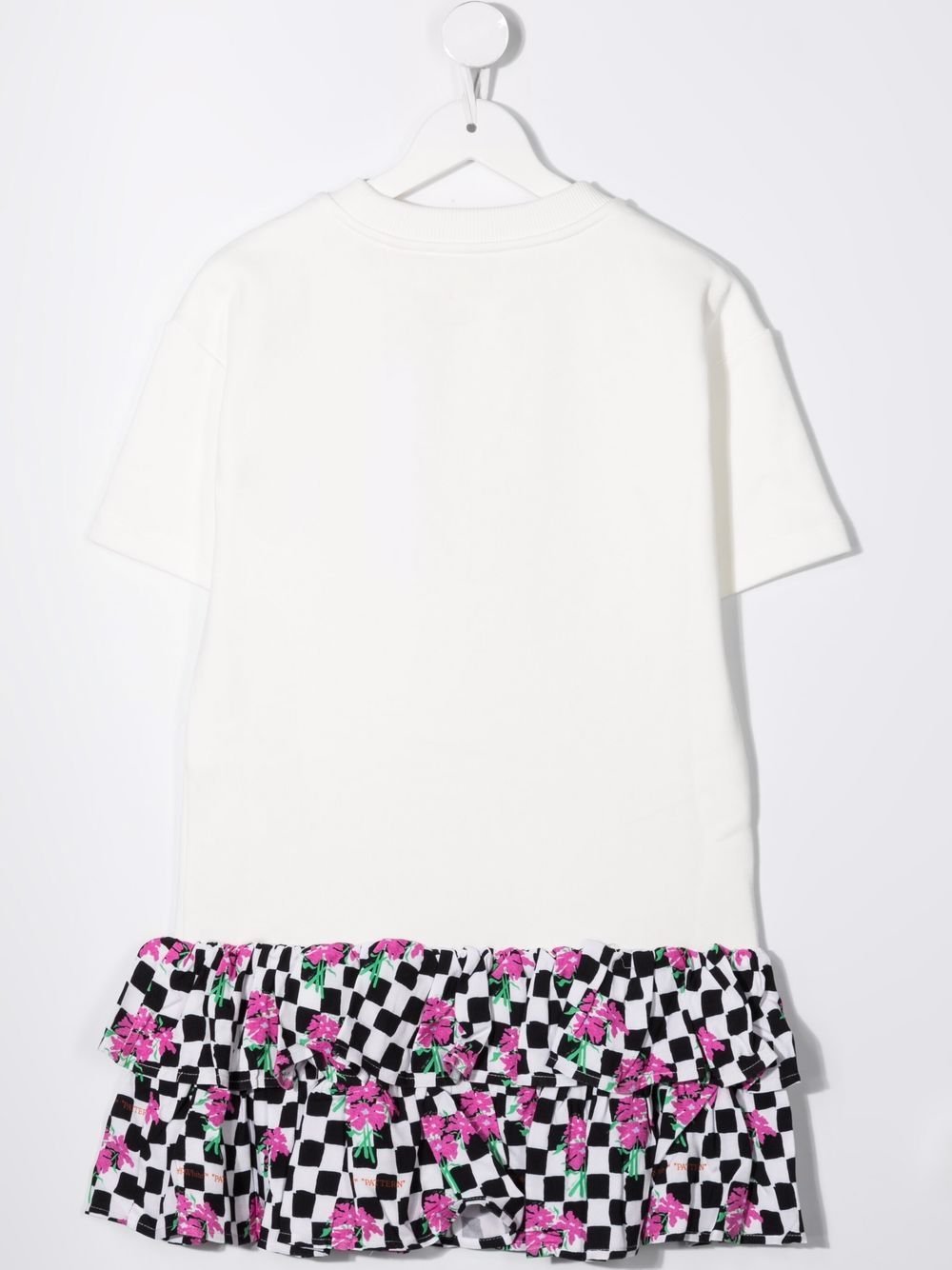 Shop Off-white Mix-print Ruffled Dress In 白色