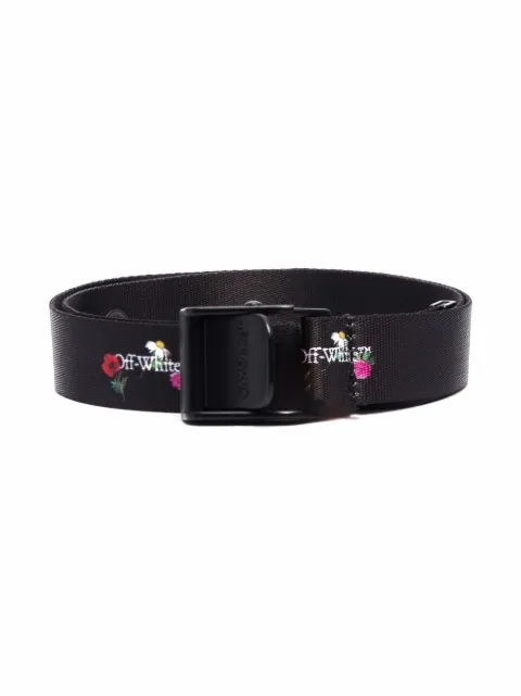 Off-White Kids حزام بطبعة شعار وزهور