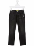 Off-White Kids Slim-Diag logo-print jeans - Black