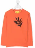 Off-White Kids Leaf logo-print cotton T-shirt - Orange