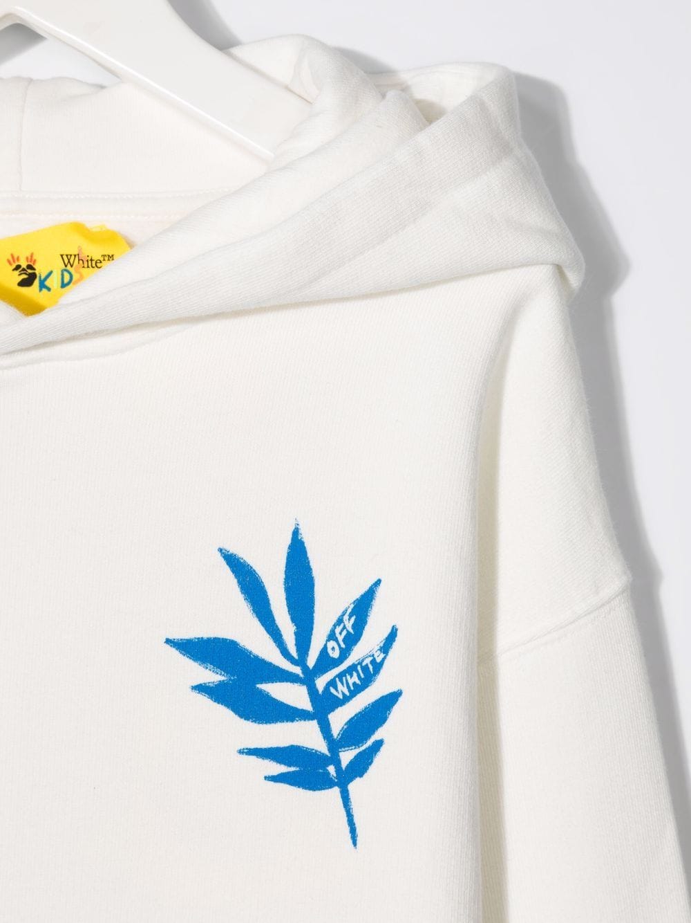 Shop Off-white Leaf-print Cotton Hoodie In White