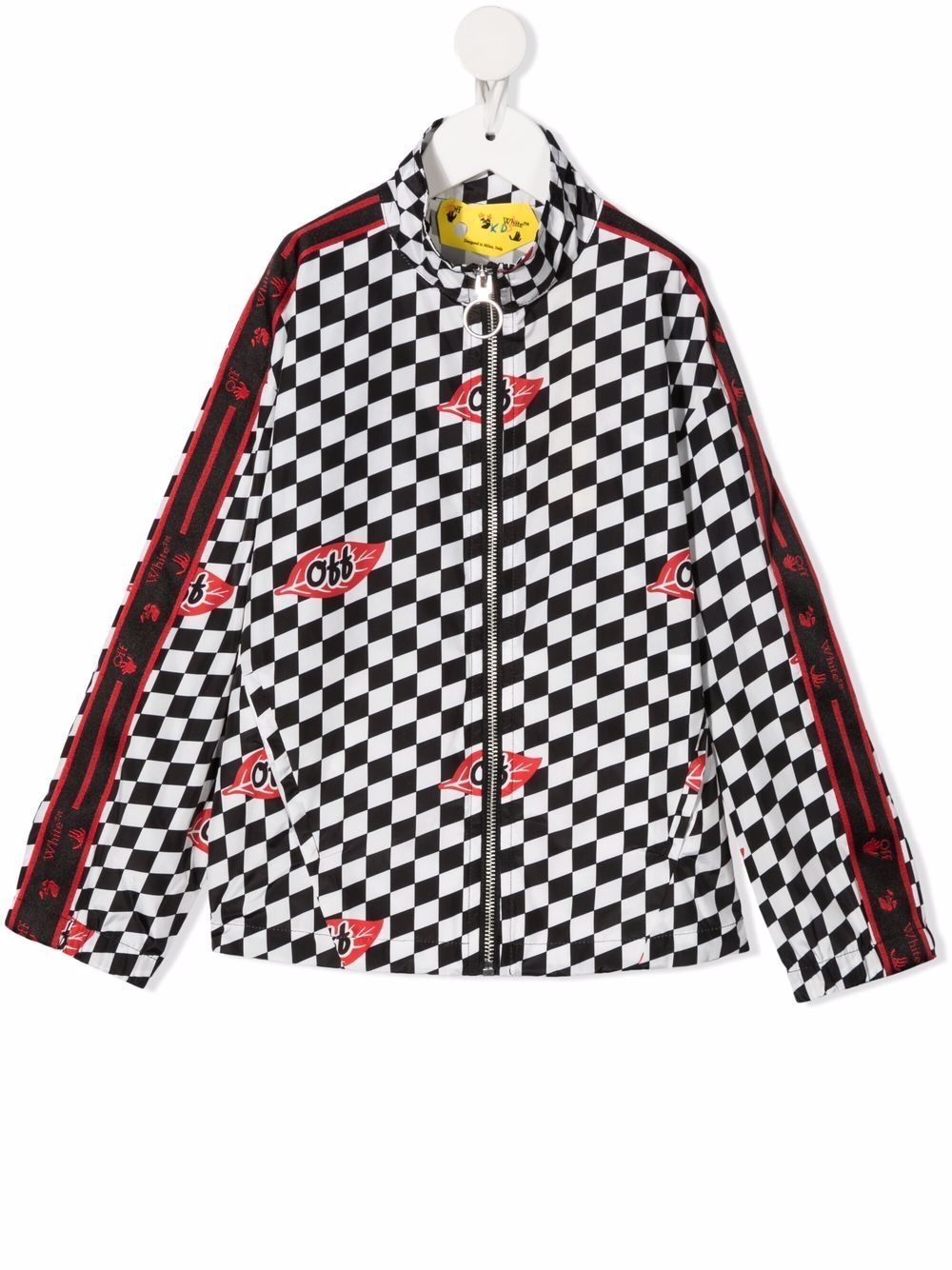 Off-White Kids Chessboard track jacket - Black