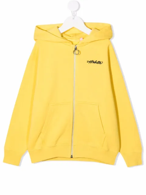 Off-White Kids Script-logo cotton hoodie