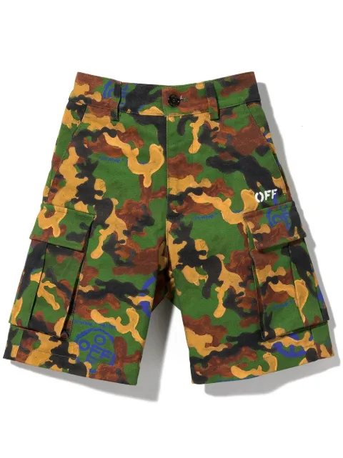 Off-White Kids shorts con estampado militar