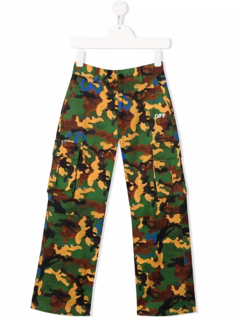 Off-White Kids camouflage-print trousers