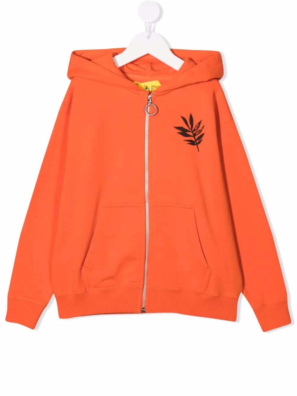 

Off-White Kids leaf-print Arrows hoodie - Orange