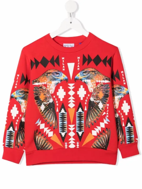 Marcelo Burlon County Of Milan Kids falcon-motif cotton sweatshirt 