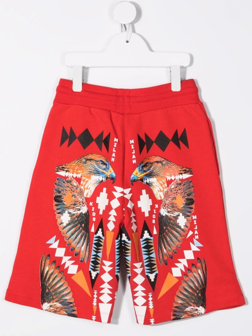 Shop Marcelo Burlon County Of Milan Hawk-print Track Shorts In Red