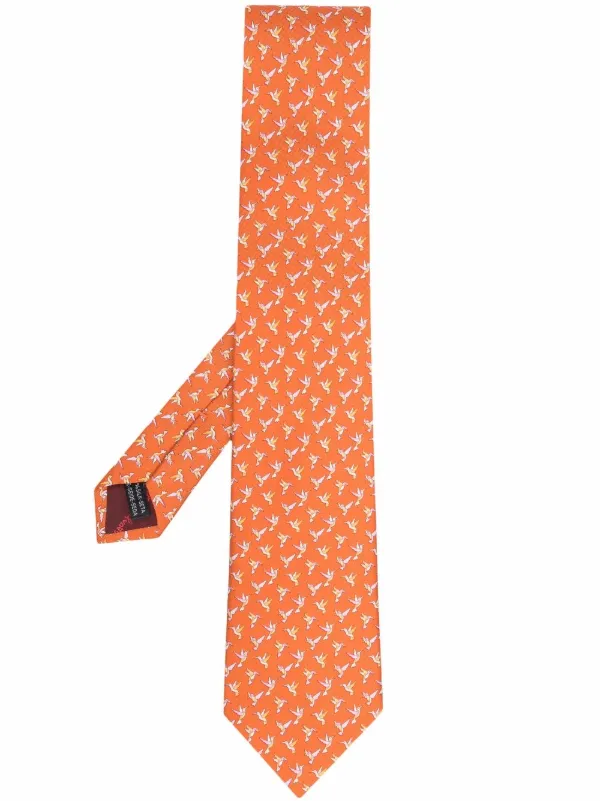 orange ferragamo tie