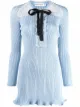 Image 1 of Self-Portrait metallized ribbed-knit dress