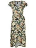 Lygia & Nanny Falcão monkey-print wrap dress - Neutrals