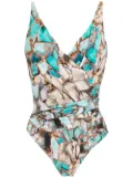 Lygia & Nanny Maisa marble-print swimsuit - Blue