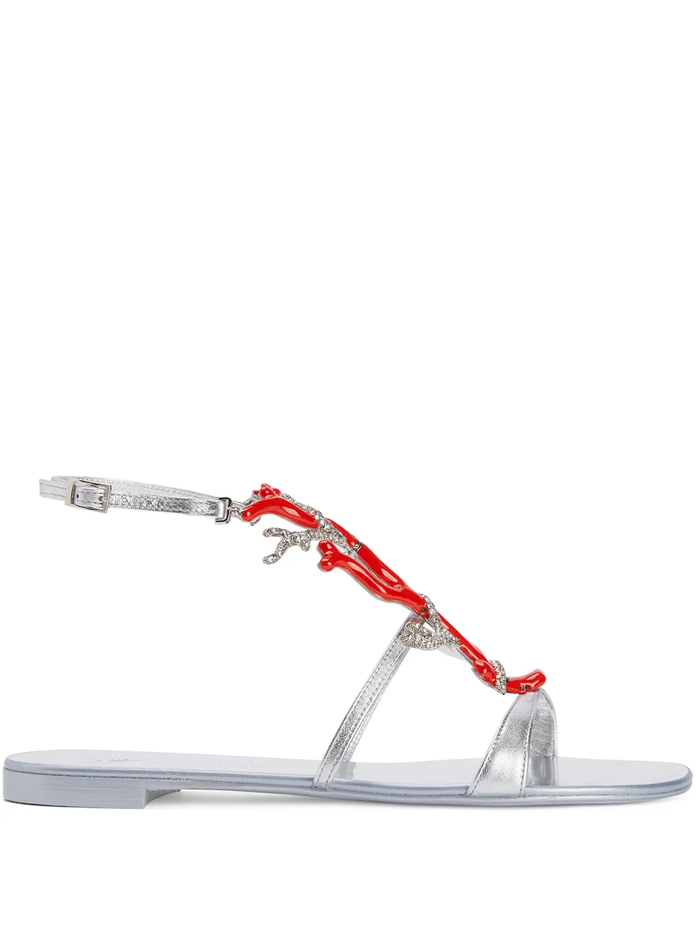 

Giuseppe Zanotti sandalias planas Coralli - Plateado