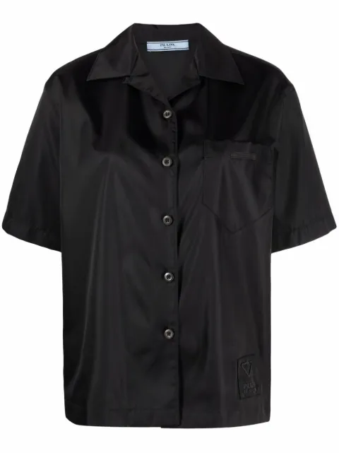 Prada logo-patch shirt