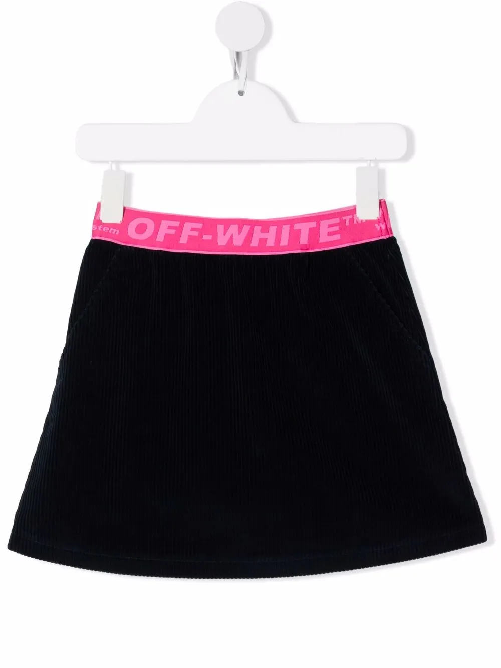 

Off-White Kids falda corta de terciopelo - Negro