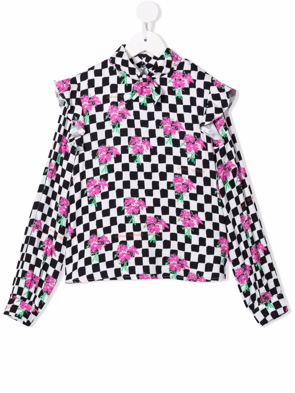 

Off-White Kids camisa con motivo estilo ajedrez - Negro