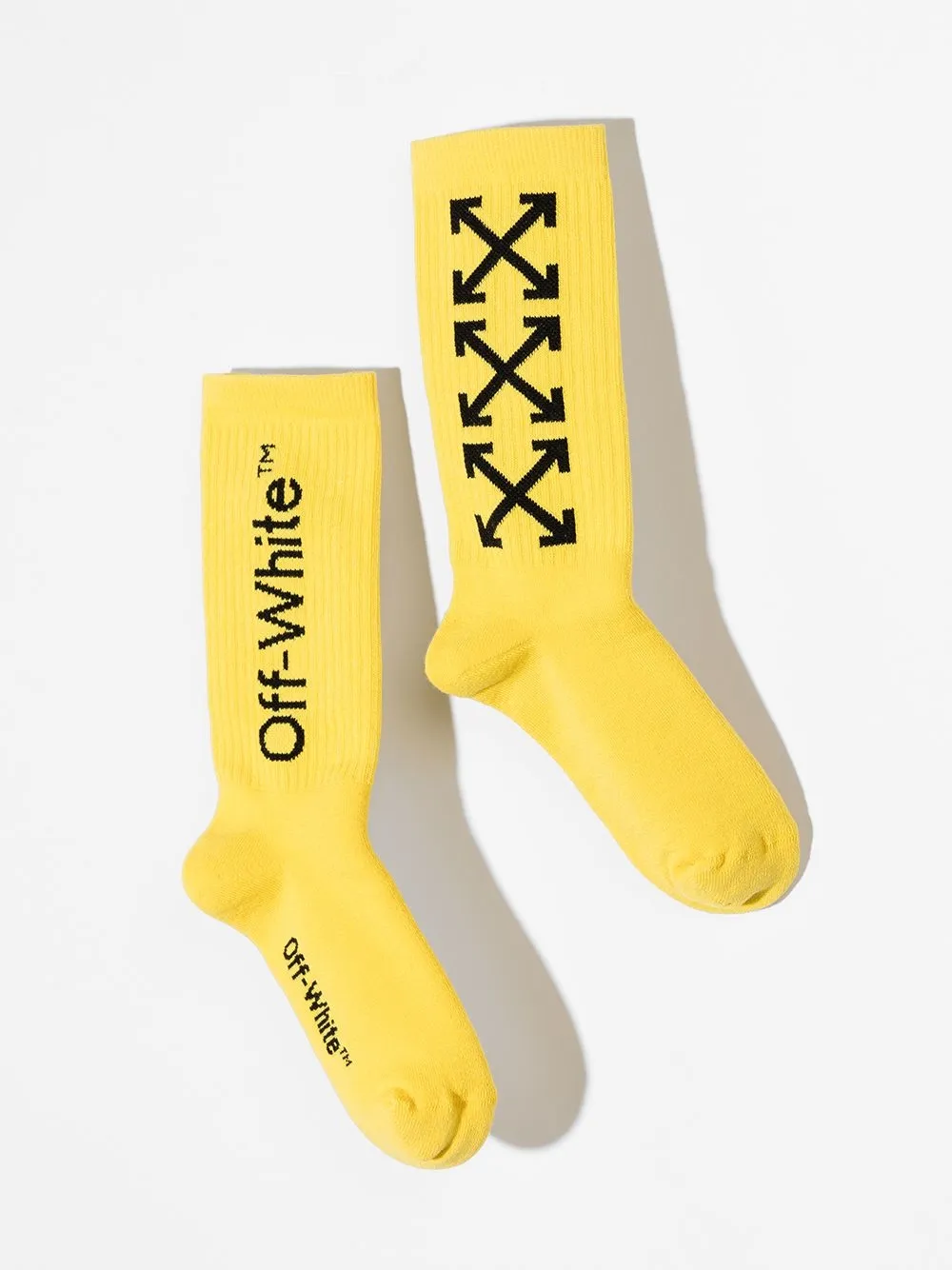 Off-White Kids Enkelsokken met logo Geel
