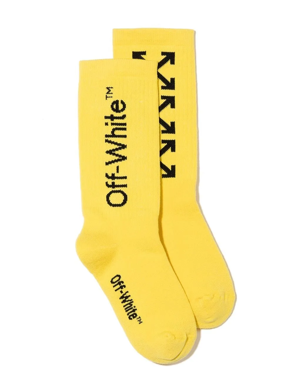 Off-White Kids Arrows ロゴ 靴下 - イエロー Off-White Kids Arrows ロゴ 靴下 - イエロー