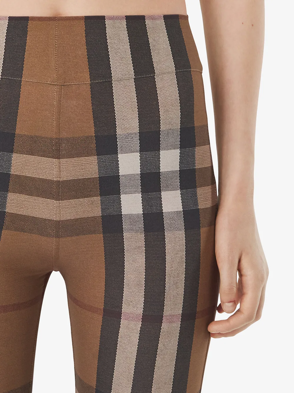 Shop Burberry Check-print Cycling Shorts In Braun