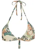 Lygia & Nanny lasmim leaf-print bikini top - Neutrals