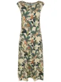 Lygia & Nanny monkey print midi dress - Neutrals