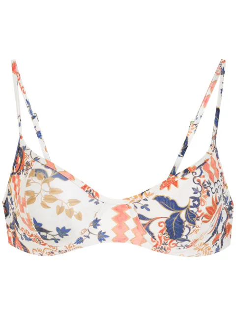 Lygia & Nanny top de bikini Cassis con estampado gráfico