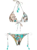Lygia & Nanny Maya marble-print bikini - Blue
