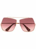 Max Mara Eyewear oversized geometric-frame pilot sunglasses - Gold