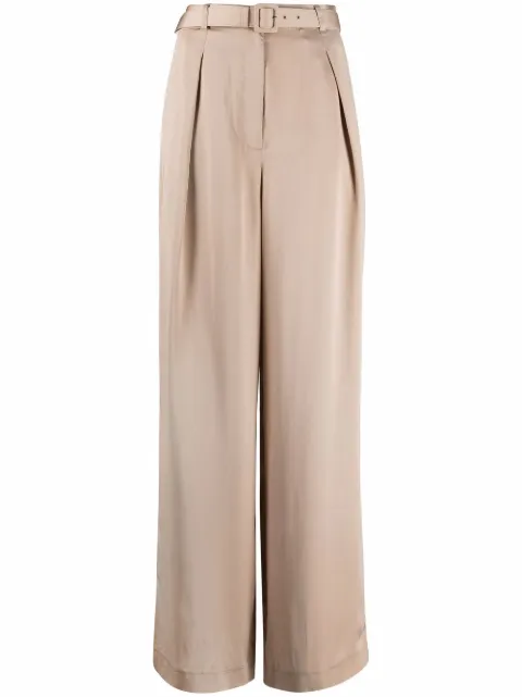 Self-Portrait belted wide-leg trousers