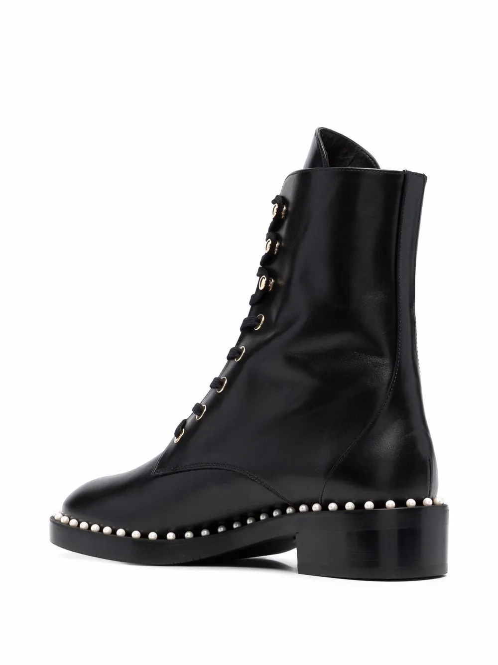 Shop Stuart Weitzman Allie Combat Boots In Schwarz