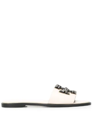 ines embellished leather slides