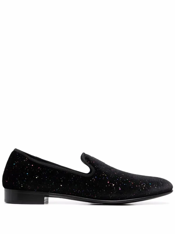 Shop Giuseppe Zanotti glitter-effect logo loafers with Express Delivery -  FARFETCH