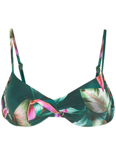 Lygia & Nanny Fiji leaf-print bikini top