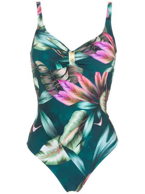 Lygia & Nanny Roberta leaf-print swimsuit